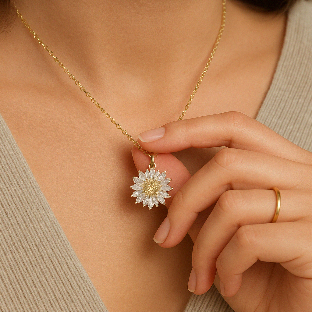 Solros Kristall Halsband