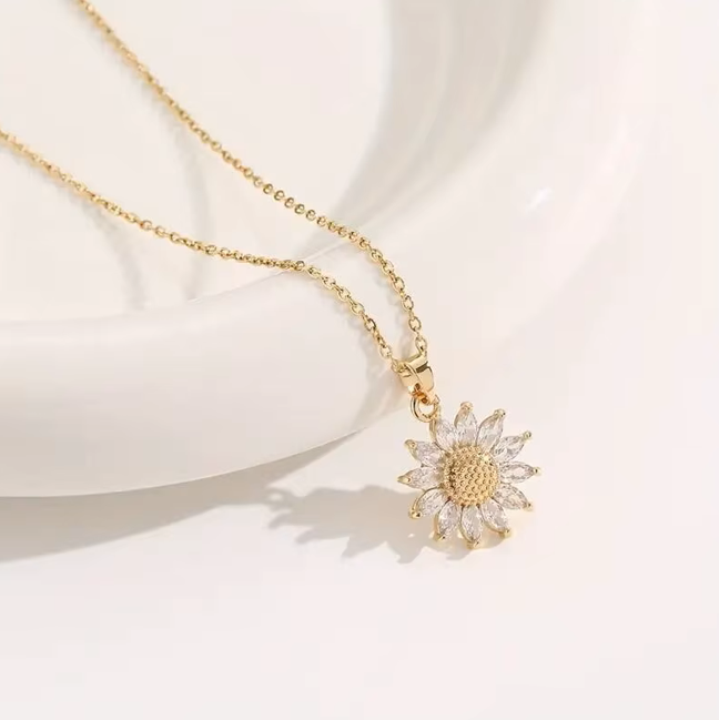 Solros Kristall Halsband